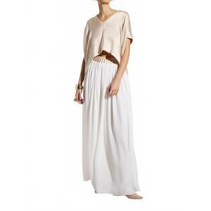 NEW CARESTE dalia silk maxi skirt in winter white